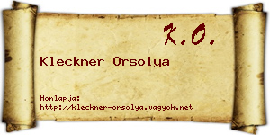 Kleckner Orsolya névjegykártya