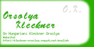 orsolya kleckner business card